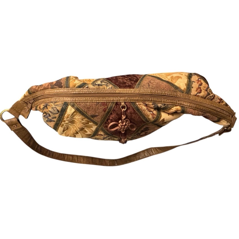 Vintage Boho Patchwork Tapestry Hobo Shoulder Bag Earth Tones Y2K Handmade Large - Picture 4 of 16